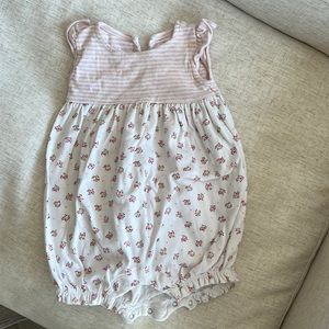 gap pink and white romper